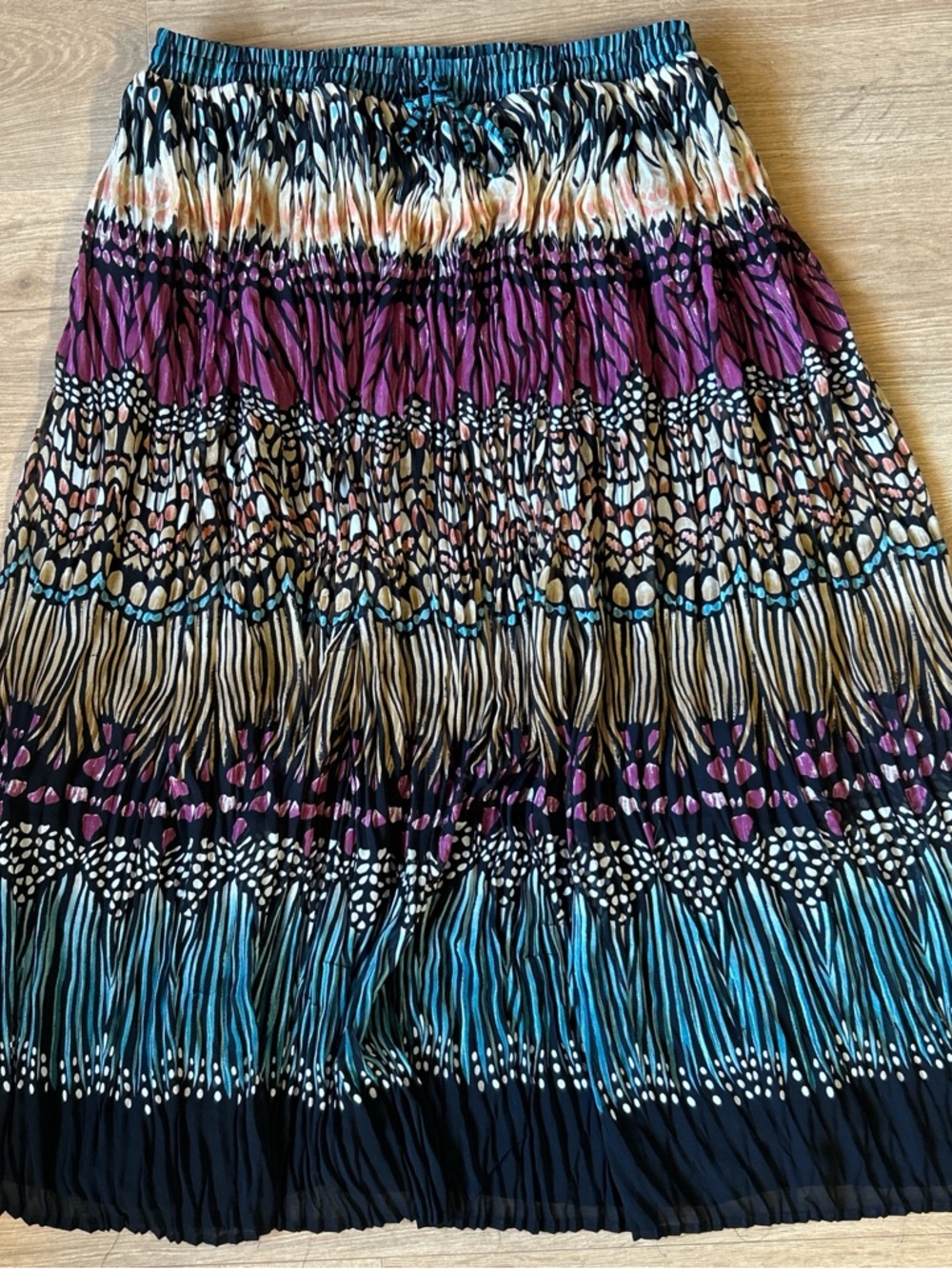 Alfred Dunner Women's Multicolor Patterned Maxi Skirt - Purple & Teal